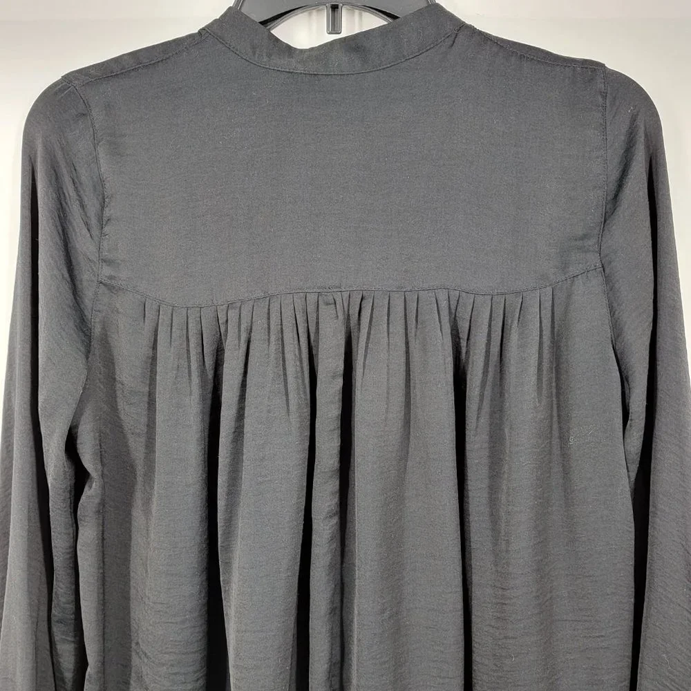 Abercrombie & Fitch Peasant Top Button Down Blouse Tie Sleeves Women's Small - Picture 5 of 11